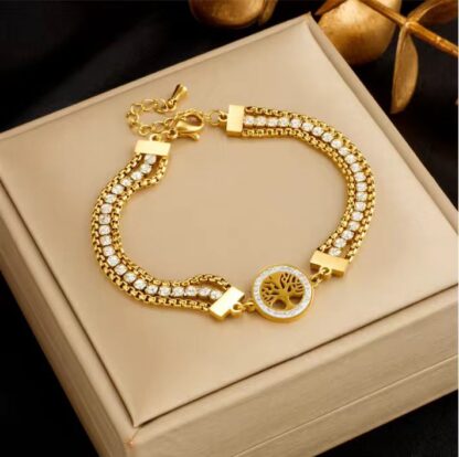 Golden Hand Bracelete stones design - Image 2