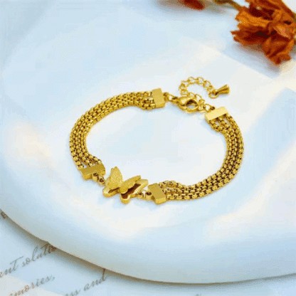 Simple Bracelet Butterfly Gold Design - Image 2