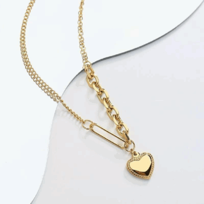 Heart Design Gold Necklace - Image 2