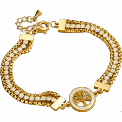 Golden Hand Bracelete stones design
