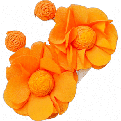 Orange Flower Earrings