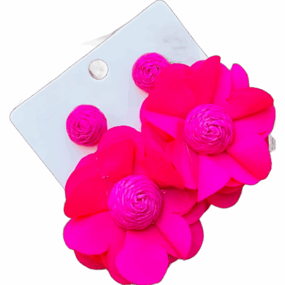 Orange Flower Earrings - Image 2