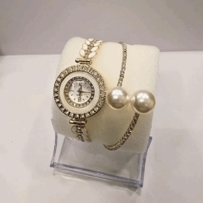 Elegant Gold Ladies Watch Set - Image 2