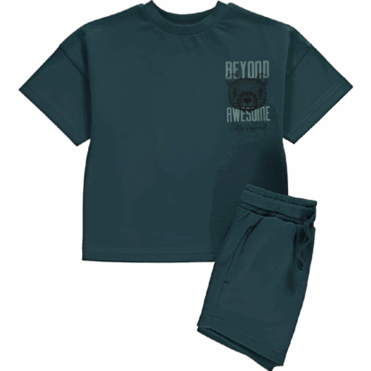 Teal bear shirt & shorts set (4-5Y)