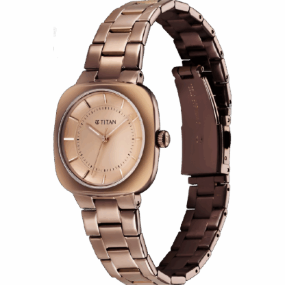 Titan Horizon Quartz Analog Brown Dial Stainless Steel Strap Watch For Women 95296qm01