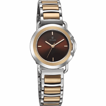Titan Workmode Quartz Analog Brown Dial Stainless Steel Strap Watch For Women 95324km01