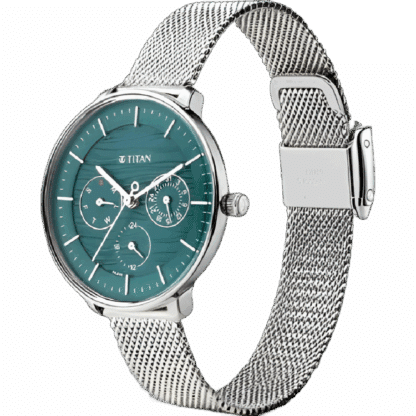 Titan Women's Svelte Black: Multi-Function Watch with Metal Strap 2651SM02